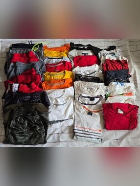 Mens' T-Shirt Lot (20+) and 8 Pairs Basketball Style Shorts